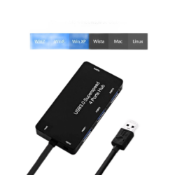 USB Hub superhastighet - 4 portar - USB 3.0 - 50 cm kabelfönster, MAC OS