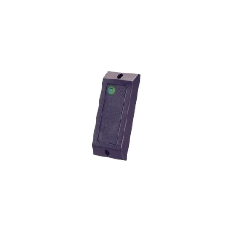 Utomhus EM 125kHz RFID-läsare. UID är 40 bitar, 10 siffror ASCII. RS232 och Wiegand.