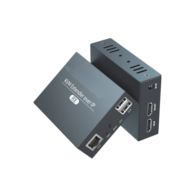 HDMI KVM extender 150 meter från Cat 6a / 7 RJ45-kabel, över LAN, IR, USB