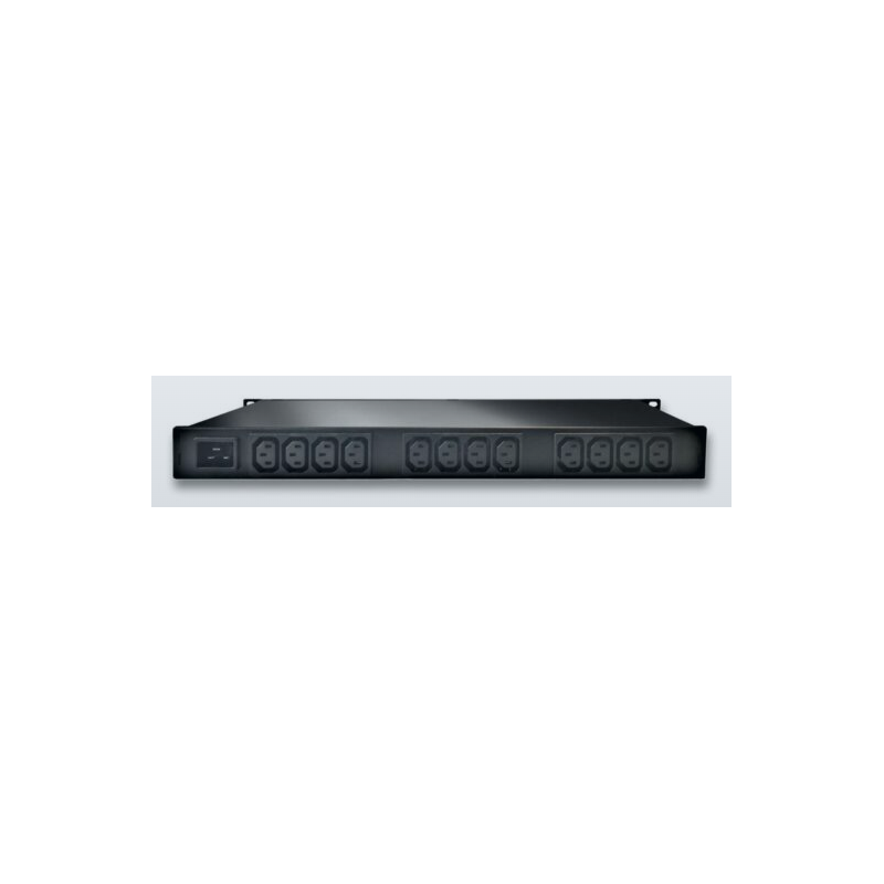 PDU 12 x IEC C13 utgångar 10A, 16A ingång C20, Slå på/av utgångar via nätverk, RJ45, RS232, Energimätning