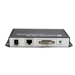 DVI KVM Extender 1080p upp till 120m över Cat 6-kabel eller TCP/IP. USB-tangentbord och mus