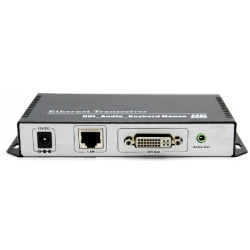 DVI KVM Extender 1080p upp till 120m över Cat 6-kabel eller TCP/IP. USB-tangentbord och mus