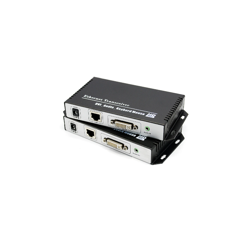 DVI KVM Extender 1080p upp till 120m över Cat 6-kabel eller TCP/IP. USB-tangentbord och mus