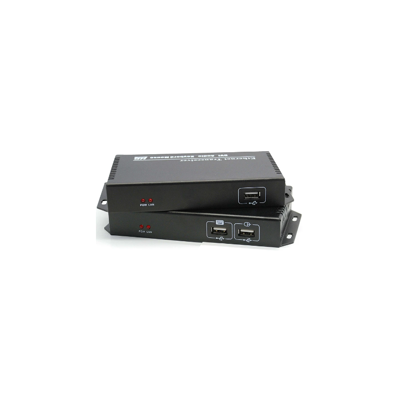 DVI KVM Extender 1080p upp till 120m över Cat 6-kabel eller TCP/IP. USB-tangentbord och mus