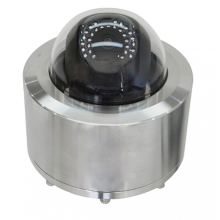 5 MP ATEX EX IP dome-kamera i 304 stålhölje för zon 1 och 2 områden med explosiva gaser och damm