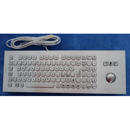 IP65 rostfritt tangentbord, styrkula. Fn-tangenter. För industriellt bruk - mycket robust och stänksäker, USB, nordisk layout