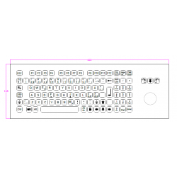 IP65 rostfritt tangentbord, styrkula. Fn-tangenter. För industriellt bruk - mycket robust och stänksäker, USB, nordisk layout