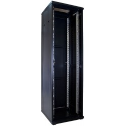 42U Rackskåp 60x60cm glasdörr Komplett, Svart