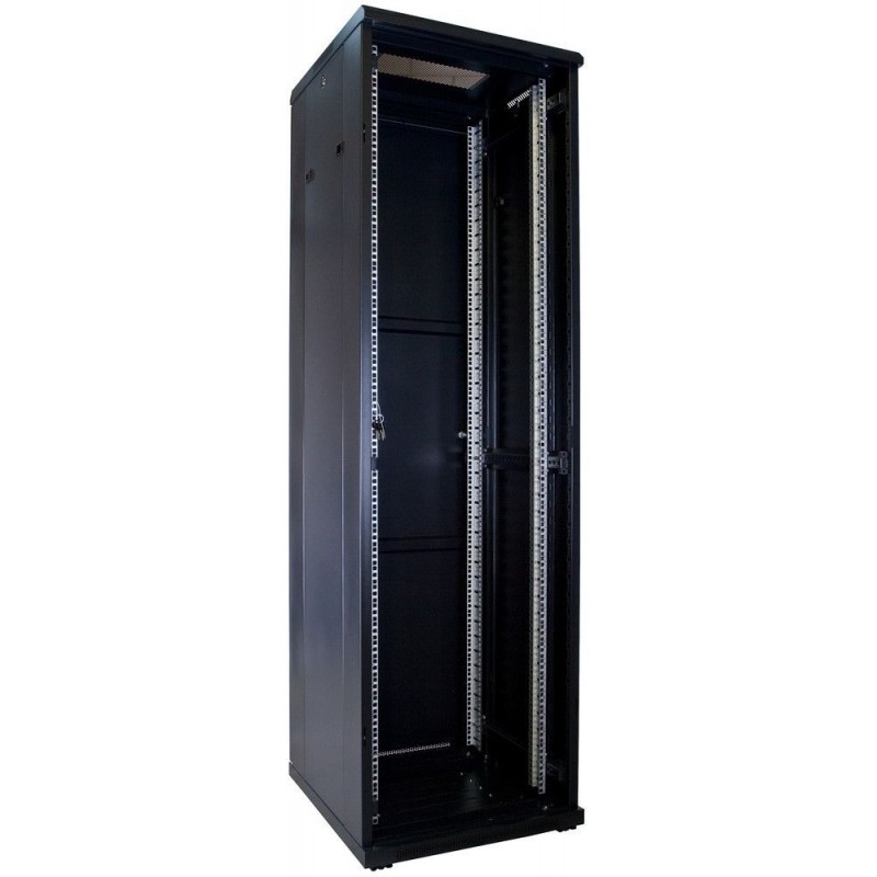42U Rackskåp 60x60cm glasdörr Komplett, Svart