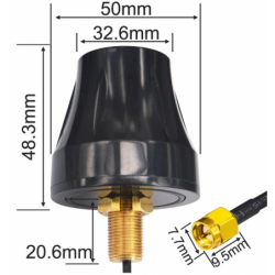 8dBi LTE Omni-antenn, 700 - 2700MHz. Mitthålsmontering. 1,5 meter kabel