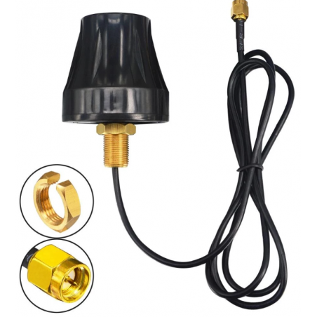 8dBi LTE Omni-antenn, 700 - 2700MHz. Mitthålsmontering. 1,5 meter kabel