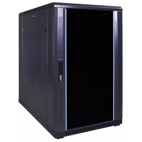 18U Serverskåp 600x1000x1000mm många racktillbehör
