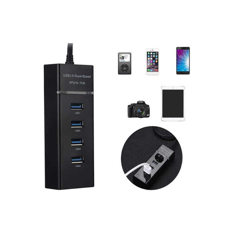 USB-C HUB, USB 3.1-C till 4 x USB 3.0. För smartphone, surfplatta, MAC