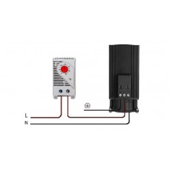 300 Watt PCT värmeelement med fläkt. DIN fäste. 110 - 240VAC.