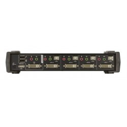 4 port KVM omskfiter DVI-D - USB - Hot Key -USB HUB delning mellan datorer