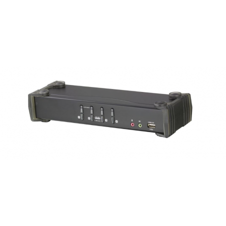 4 port KVM omskfiter DVI-D - USB - Hot Key -USB HUB delning mellan datorer