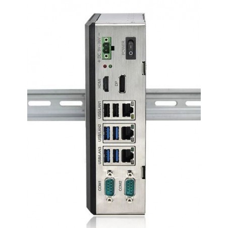 DIN Mount Industrial inbyggd PC med Celeron J6412, 3x LAN, 2x COM, 6x USB