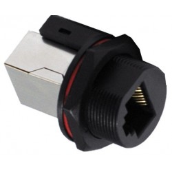 RJ45-kontakt, IP69K vattentät, med RJ45 hona/hona. UTP 21mm gänga