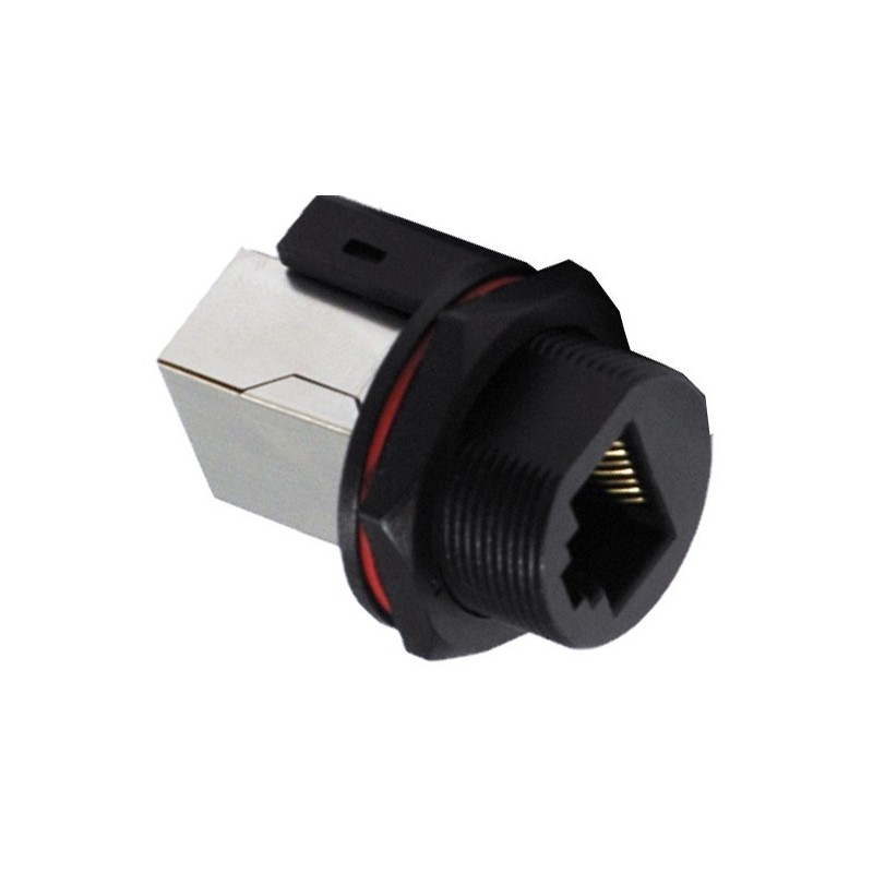 RJ45-kontakt, IP69K vattentät, med RJ45 hona/hona. UTP 21mm gänga