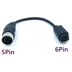 XT AT-adapter från gammal dator till PS/2 typ tangentbordskontakt, DIN5 hane till MINI DIN 6 hona