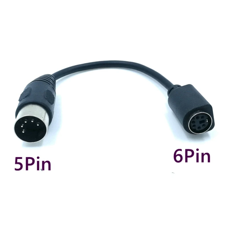 XT AT-adapter från gammal dator till PS/2 typ tangentbordskontakt, DIN5 hane till MINI DIN 6 hona