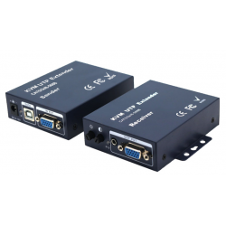 VGA KVM Extender, 100 meter via RJ45 patchkabel. USB-tangentbord och mus,