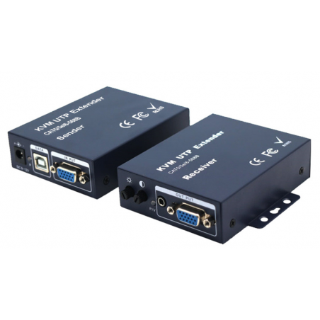 VGA KVM Extender, 100 meter via RJ45 patchkabel. USB-tangentbord och mus,