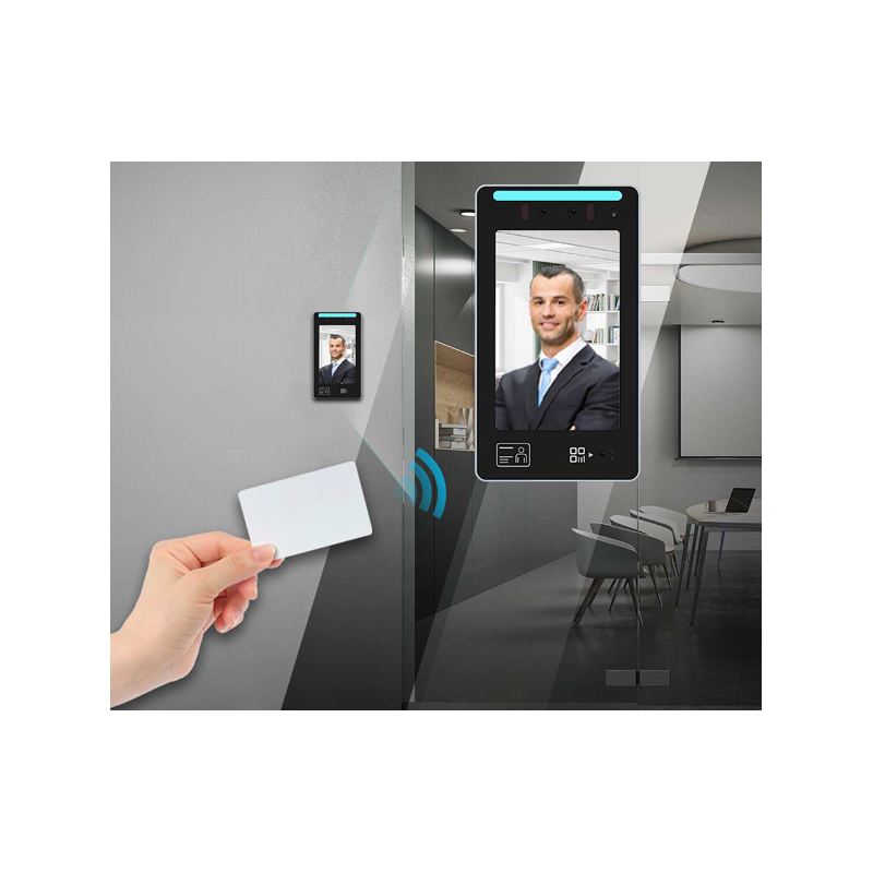 AI Ansiktsigenkänningsterminal. Smart ansiktsigenkänning, ID och temperaturlarmsystem.