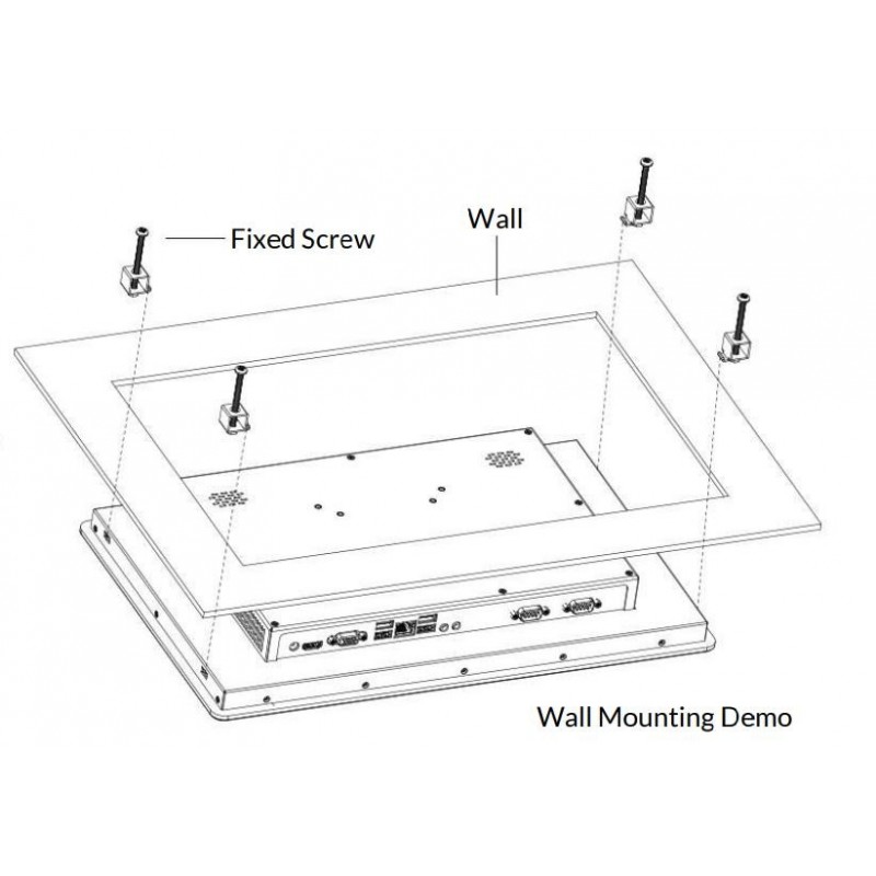 15,6" TFT-panel PC I3, 1000nits, Hög ljusstyrka för användning i solljus, Touch, RS232/422/485