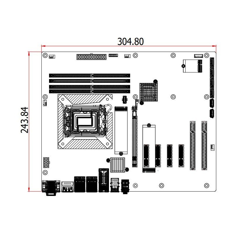 Industriellt ATX-moderkort 10GBit Ethernet, Quad-skärm, USB 3.2, Long Life, 4K, GPU Stöd virtuell GFX-SR-IOV, RS232