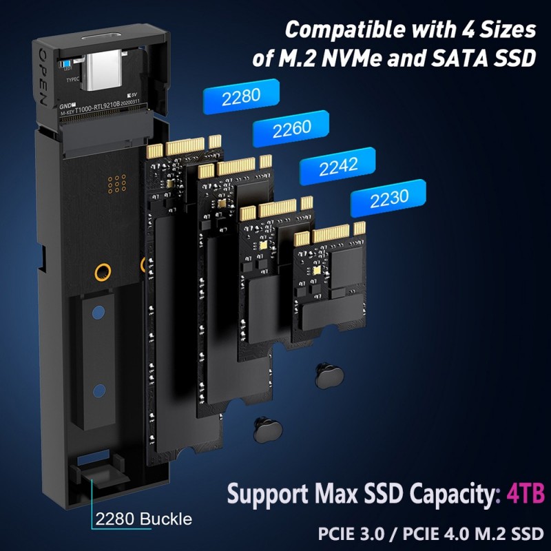 NVMe SSD till USB-adapter 10 Gb/s
