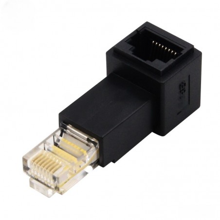 90° nedvinklad RJ45-adapter för FTP/STP/UTP-nätverkskablar