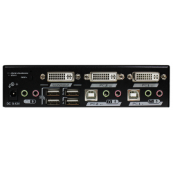 2-portars KVM-switch, 1 x DVI, USB, ljud (Dual Link DVI), 2560 x 1600, USB-HID, EDID-kopia