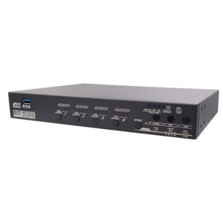 4-portars USB-kontrollerad mus och tangentbord mellan de 4 datorerna - sömlös roaming