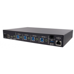 4-portars USB-kontrollerad mus och tangentbord mellan de 4 datorerna - sömlös roaming