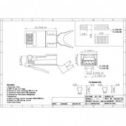 RJ45-kontakt: STP CAT6A/CAT7/CAT8, guldpläterad, 1,5 mm hål | Silver