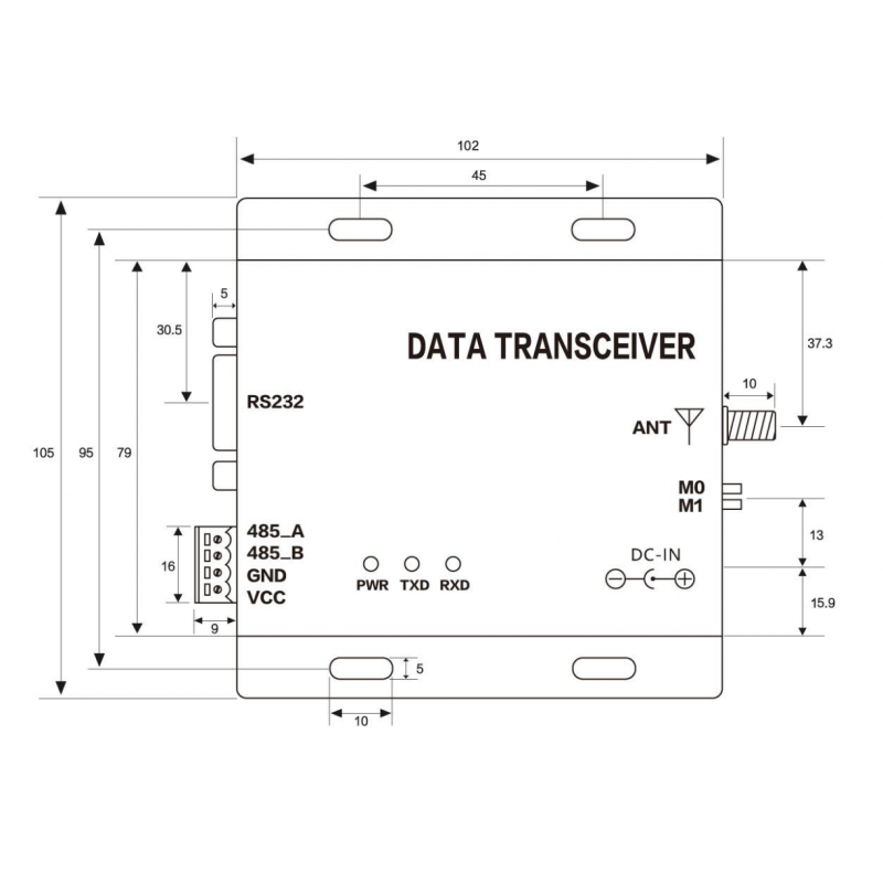 20 km lång räckvidd trådlös RS232/RS485 transceiver - pålitlig och högpresterande