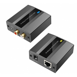 Ljudförlängare med lång räckvidd: RJ45, RCA/3,5 mm, punkt-till-punkt upp till 450M
