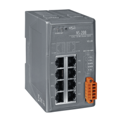 8 ports switch 10/100 RJ45 DIN - Unhaneaged, 10-30VDC