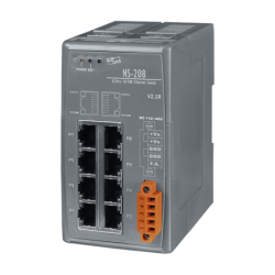 8 ports switch 10/100 RJ45 DIN - Unhaneaged, 10-30VDC