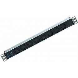 Socket 8 x EDB Ta dansk datorplugg med ground för 19 "Rackmontering