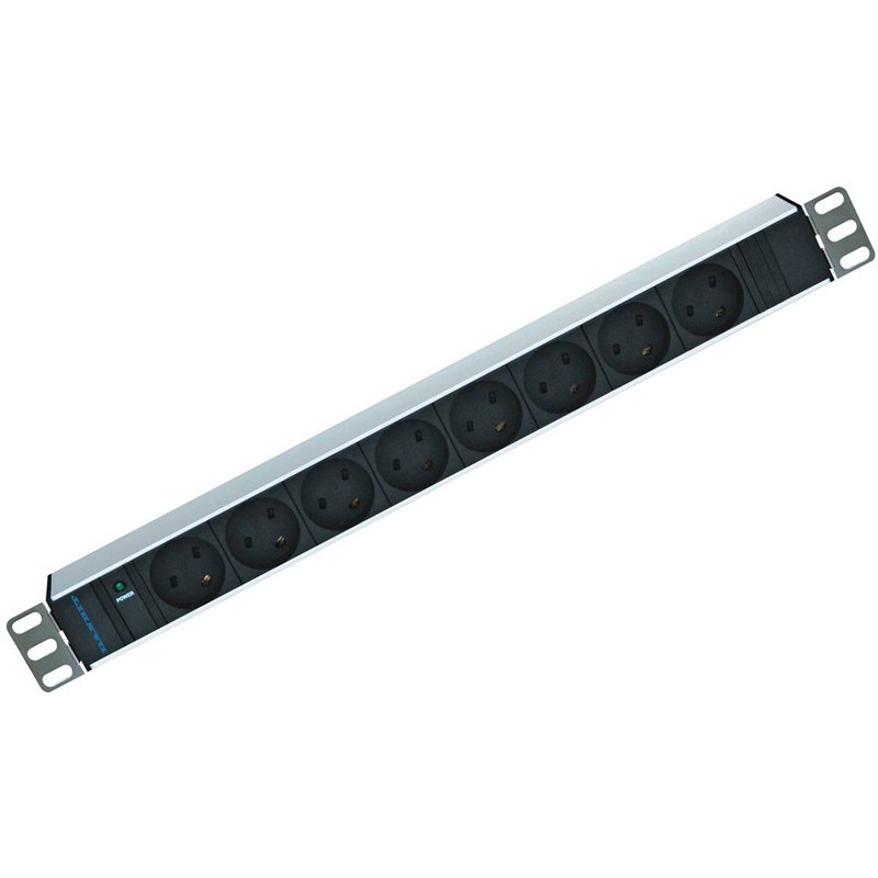 Socket 8 x EDB Ta dansk datorplugg med ground för 19 "Rackmontering