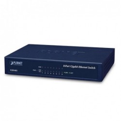 8-portars gigabit-switch med PoE, 5 Vdc-matning