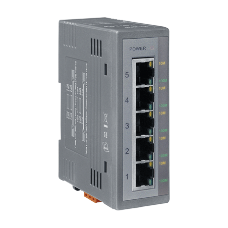 Industriell 5-portars switch 10/100/1000 Mbit RJ45 DIN-skena - Unmanaged