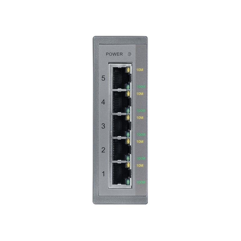 Industriell 5-portars switch 10/100/1000 Mbit RJ45 DIN-skena - Unmanaged