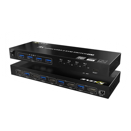 4-portars HDMI KVM-switch med USB 3.0, 4K@60Hz-stöd