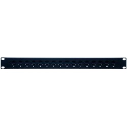 Patchpanel med 16 x RJ45, 1U, svarte