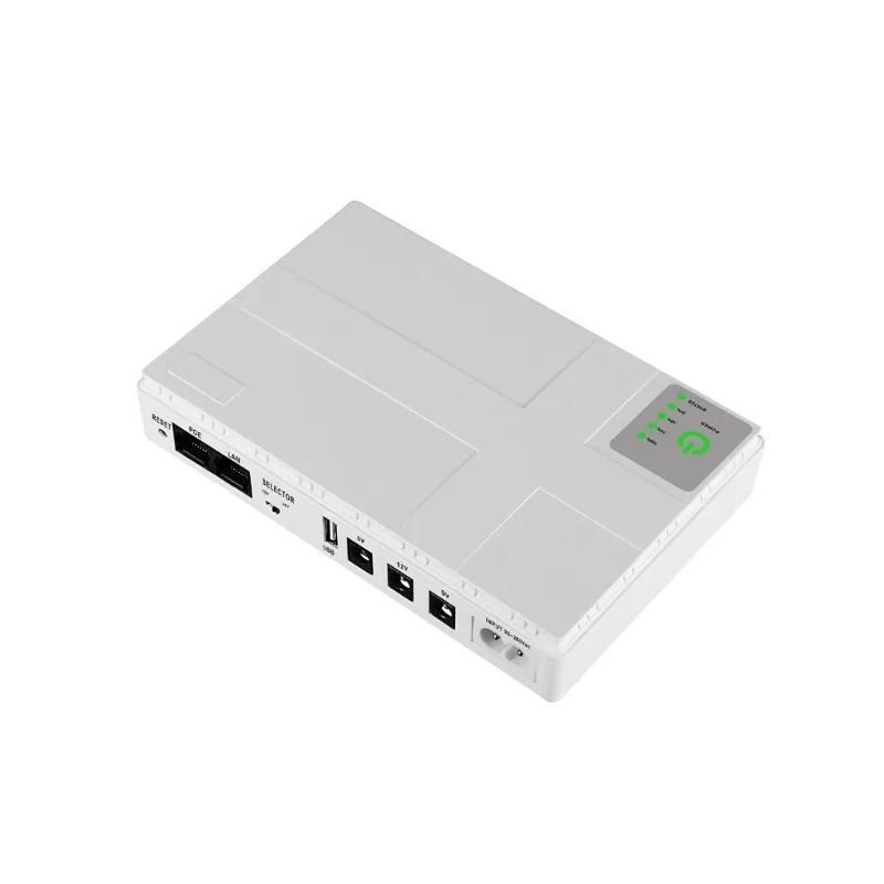 UPS 10,4Ah med DC-utgång. 85-265VAC ingång. USB, 5VDC, 9VDC, 12VDC utgång 12W. Passiv PoE-utgång