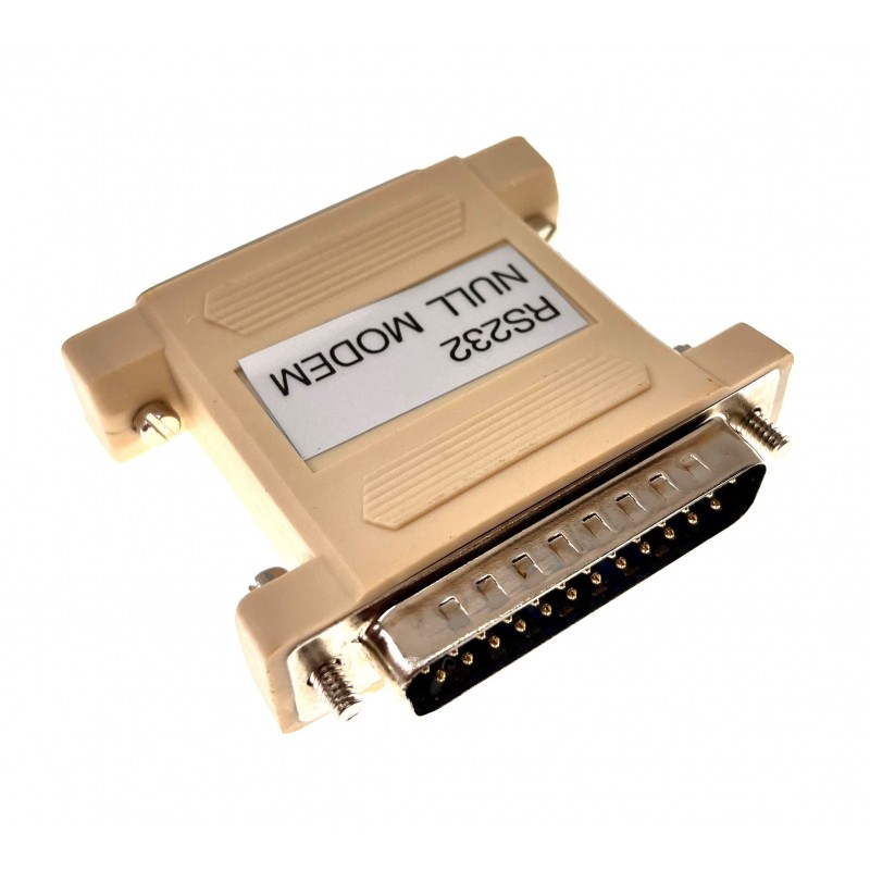 Nullmodem Adapter DB25 Hane/hona-kontakt för RTS-sändning