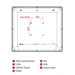 19 Marint godkänd panelmonitor - DNVGL-CG-0339 IP66 Touch